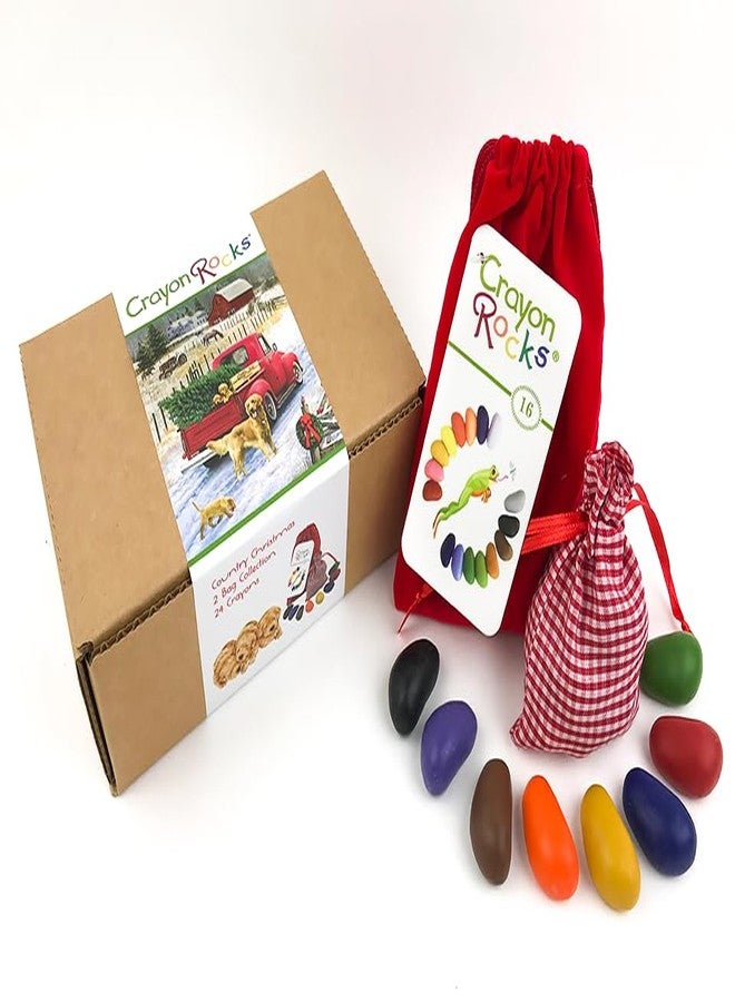 Crayon Rocks Toddler Crayons 24-Color Gift Set - Ergonomic Rock Crayon for Ages 1-5, Non-Toxic Preschool Crayons & Holiday Gift Combo with Bag - Fine Motor Skills Development - Image 2